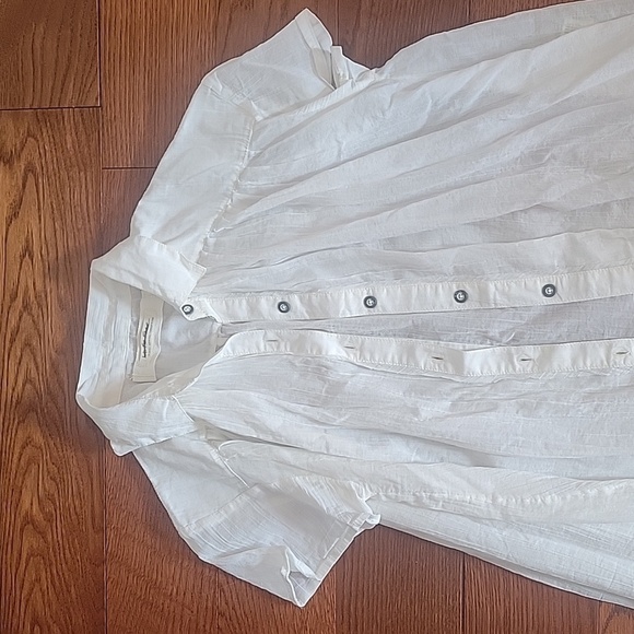 Free People We The Free- Float Away Cotton Pleated Shirt - Picture 7 of 8